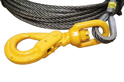 All-Grip Fiber-Core Winch Cable with Self-Locking Swivel Hook