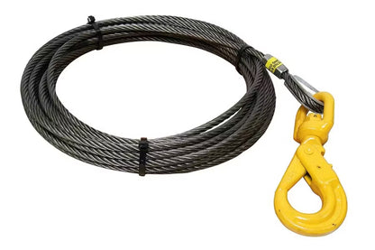 All-Grip Fiber-Core Winch Cable with Self-Locking Swivel Hook