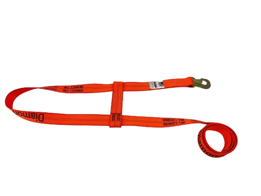 2" x 10' Diamond Weave Basket Wheel Lift Strap w/ Flat Snap Hook-BEST
