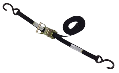 1" x 16' Ratchet Strap Assembly with Vinyl S-Hooks