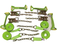 8 Point Heavy Duty Diamond Weave 18' Strap Kit for Rollback/Flatbed Tie Downs with 12