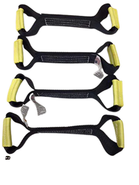 8 Point Heavy Duty Diamond Weave 18' Strap Kit for Rollback/Flatbed Tie Downs with 12