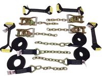 8 Point Heavy Duty Diamond Weave 18' Strap Kit for Rollback/Flatbed Tie Downs with 12