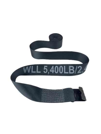 4" x 30' Black Winch Strap w/ Flat Hook