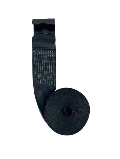 4" x 30' Black Winch Strap w/ Flat Hook