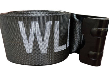 4" x 30' Black Winch Strap w/ Flat Hook