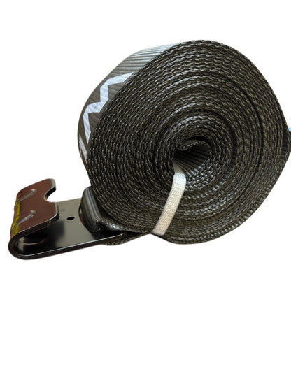 4" x 30' Black Winch Strap w/ Flat Hook