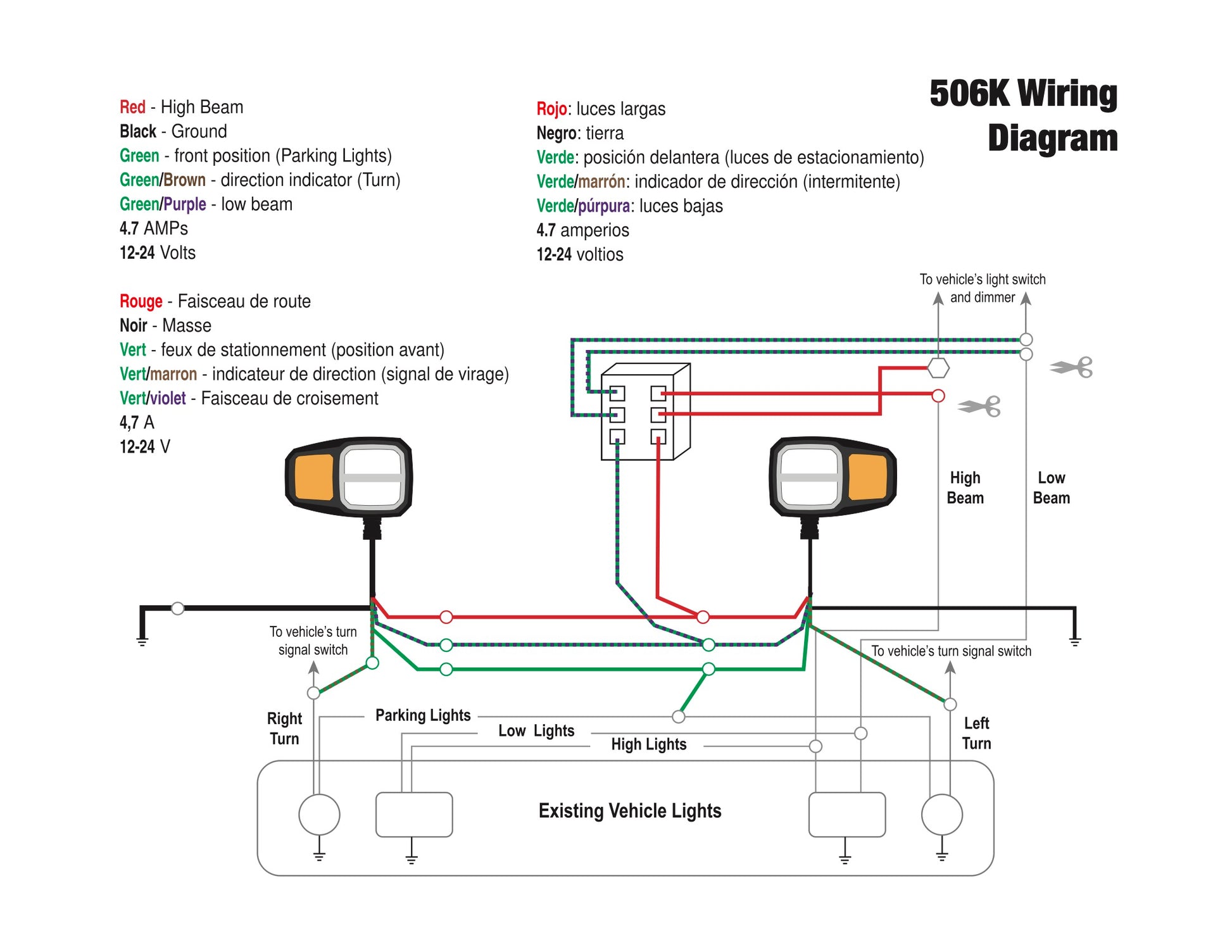 Heated LED Snow Plow light kit