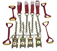 8 Point Heavy Duty Diamond Weave 18' Strap Kit for Rollback/Flatbed Tie Downs with 12