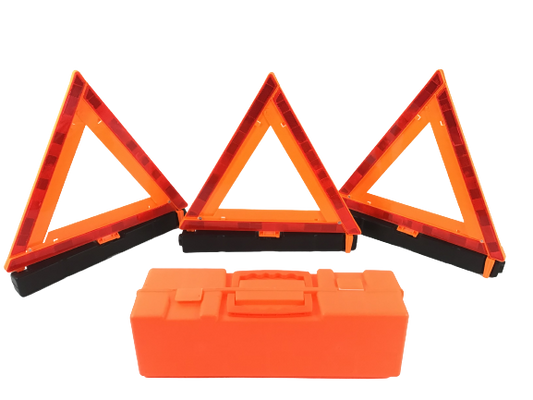 17.5" Reflective Warning Triangles-Pack of 3 - With Storage Box