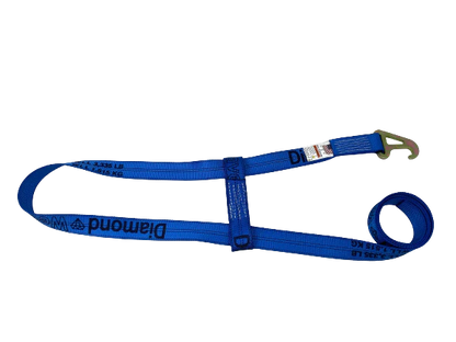 2" x 10' Diamond Weave Basket Wheel Lift Strap w/ Finger Hook