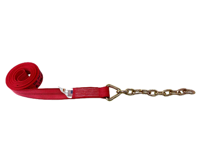 18' Tow Strap with 12" 5/16 G70 Chain Tail