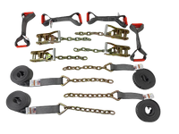8 Point Heavy Duty Diamond Weave 18' Strap Kit for Rollback/Flatbed Tie Downs with 12