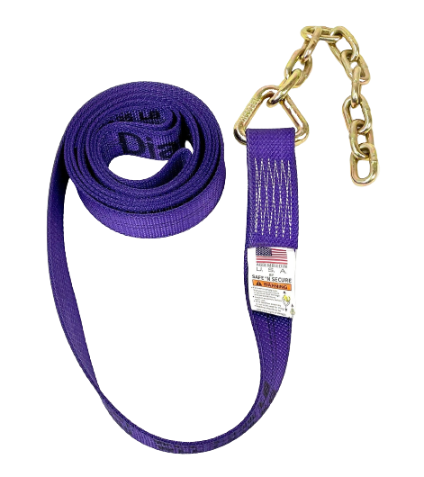 14 Foot Strap with 12 inch 5/16 G70 Chain Tail