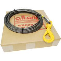 All-Grip Fiber-Core Winch Cable with Self-Locking Swivel Hook