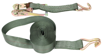 2" x 30' Green Camo Ratchet Strap with Wire Hooks