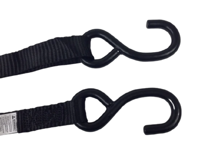 1" x 16' Ratchet Strap Assembly with Vinyl S-Hooks