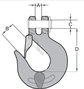 3/8" Clevis Slip Hook with Latch