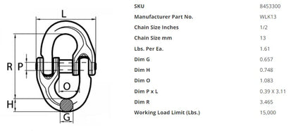 1/2" V10 G100 Blue Hammerlock Coupling Link