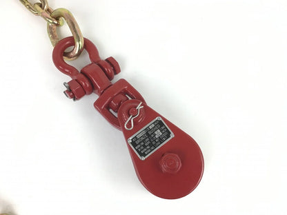 Snatch Block 2 Ton w/ Shackle w/ Chain & Grab Hook Assembly