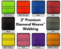 New Welded Wide Mouth Swivel-J Hook Wheel Strap - Diamond Weave