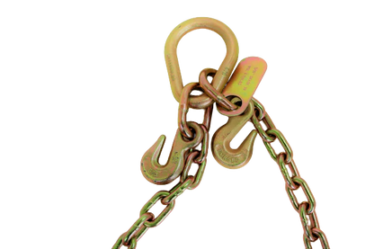 24" V-Bridle Chain with Big 15" J and Mini J Hooks - 5,400 WLL