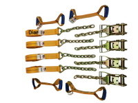 8 Point Heavy Duty Diamond Weave 18' Strap Kit for Rollback/Flatbed Tie Downs with 12
